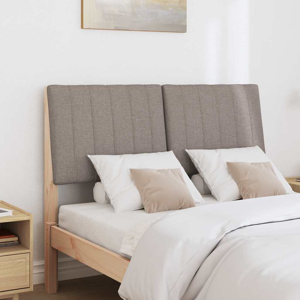 vidaXL Gepolstertes Kopfteil Taupe 120 cm Massives Kiefernholz