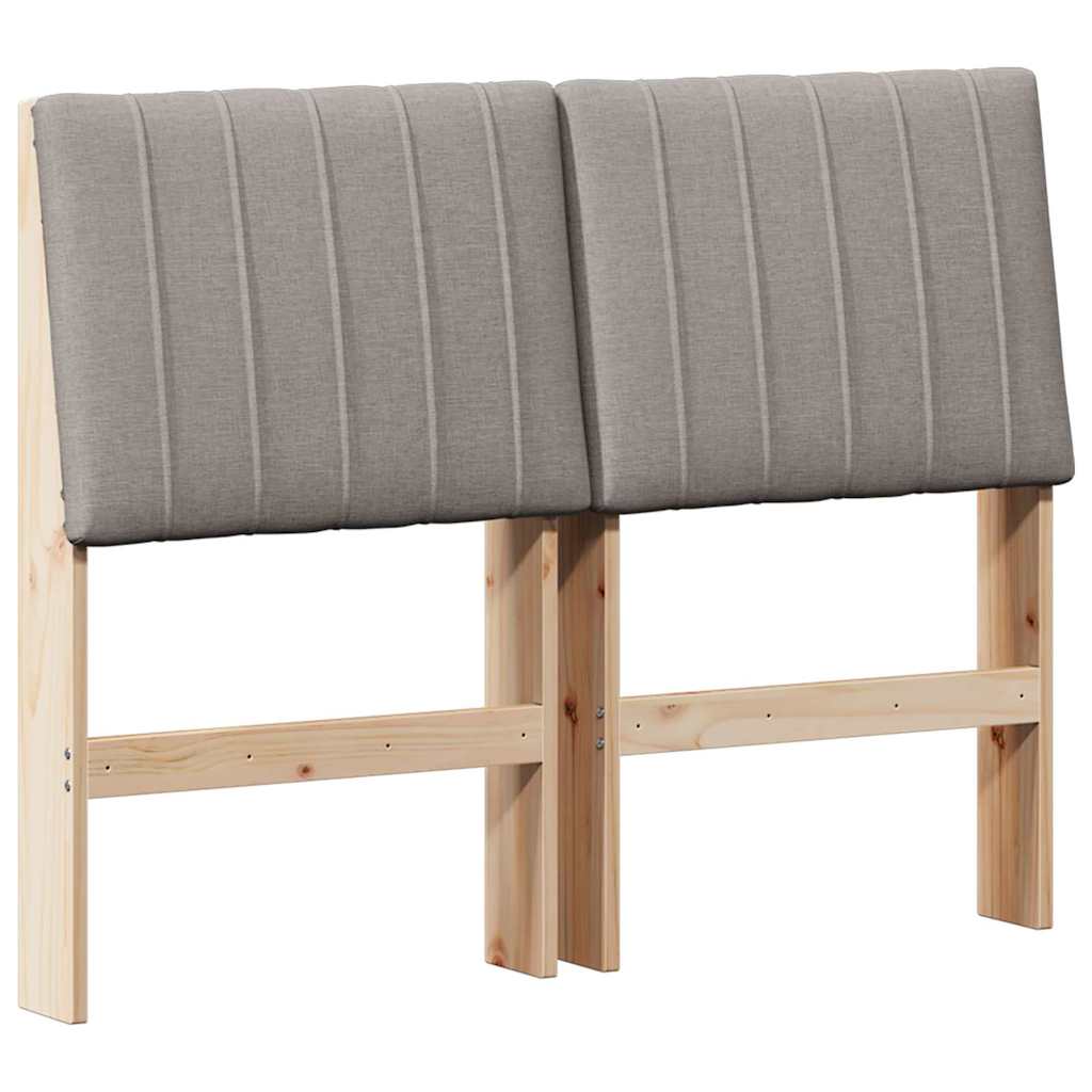 vidaXL Gepolstertes Kopfteil Taupe 120 cm Massives Kiefernholz