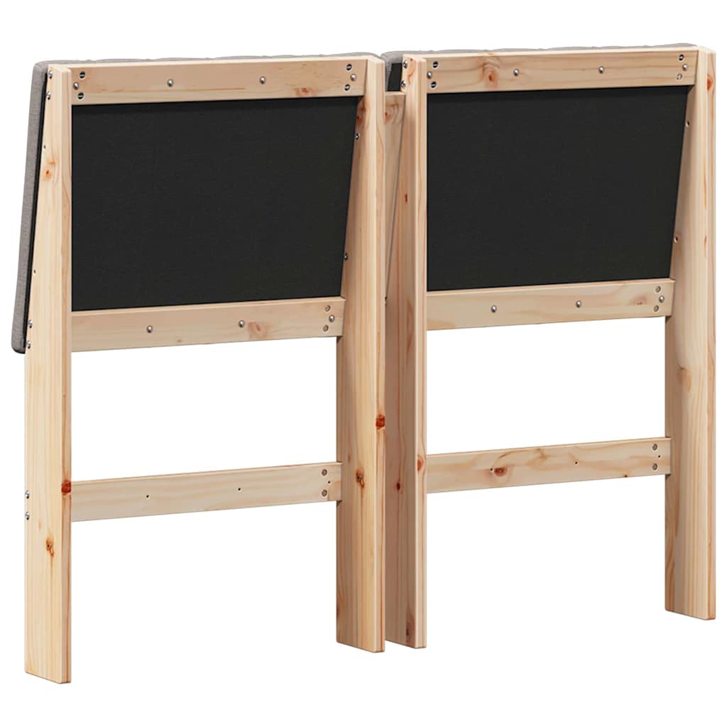 vidaXL Gepolstertes Kopfteil Taupe 120 cm Massives Kiefernholz
