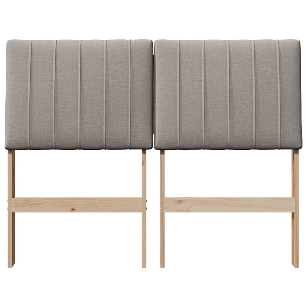 vidaXL Gepolstertes Kopfteil Taupe 120 cm Massives Kiefernholz
