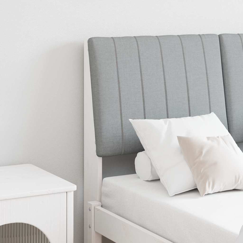 Gepolstertes Kopfteil Hellgrau 120 cm Massives Kiefernholz