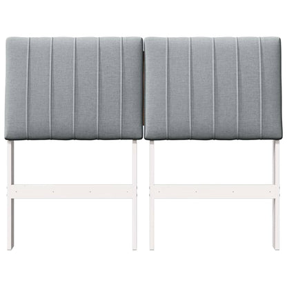 Gepolstertes Kopfteil Hellgrau 120 cm Massives Kiefernholz