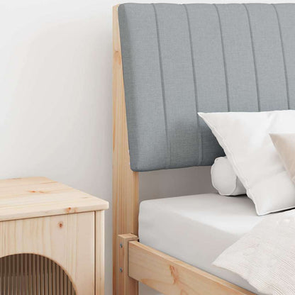 Gepolstertes Kopfteil Hellgrau 100 cm Massives Kiefernholz