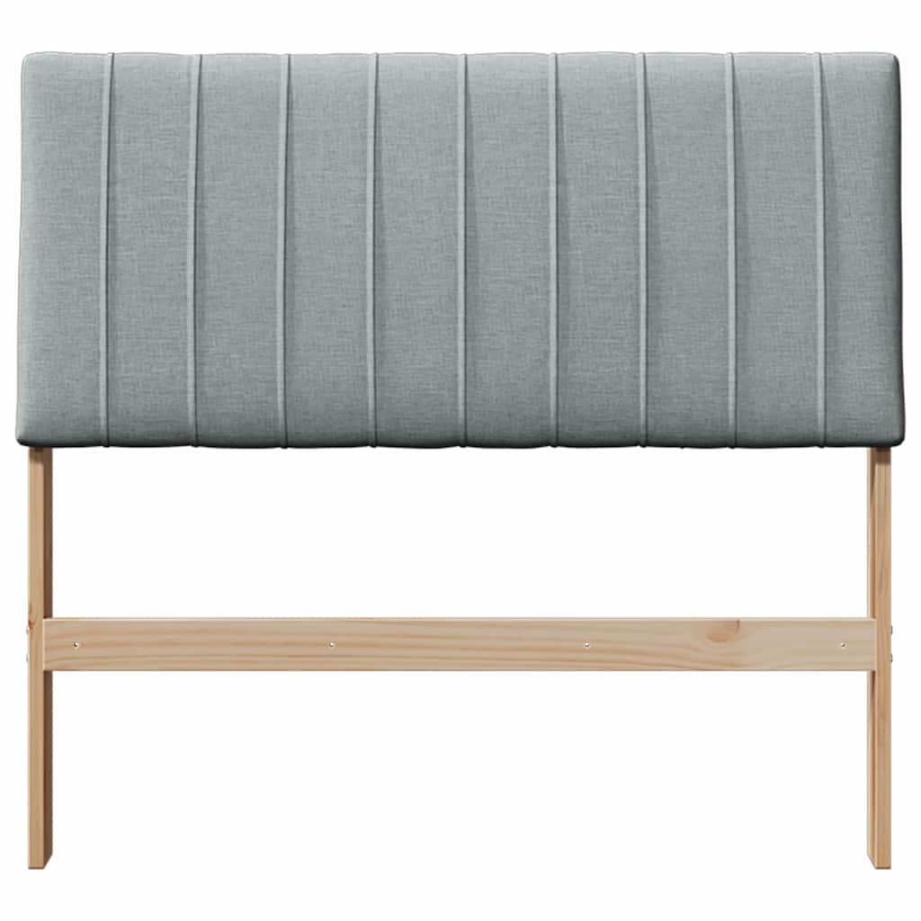 Gepolstertes Kopfteil Hellgrau 100 cm Massives Kiefernholz