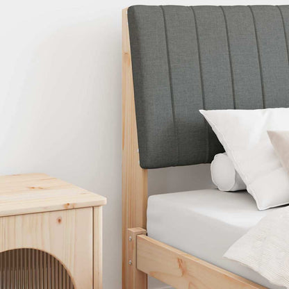 Gepolstertes Kopfteil Dunkelgrau 90 cm Massives Kiefernholz