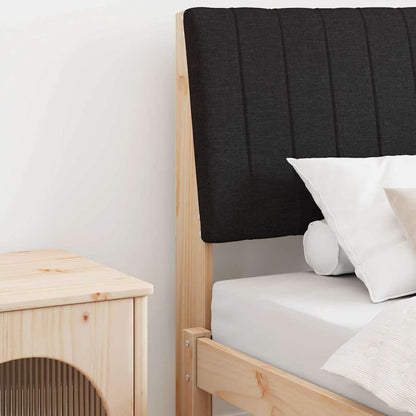 vidaXL Gepolstertes Kopfteil Schwarz 90 cm Massives Kiefernholz