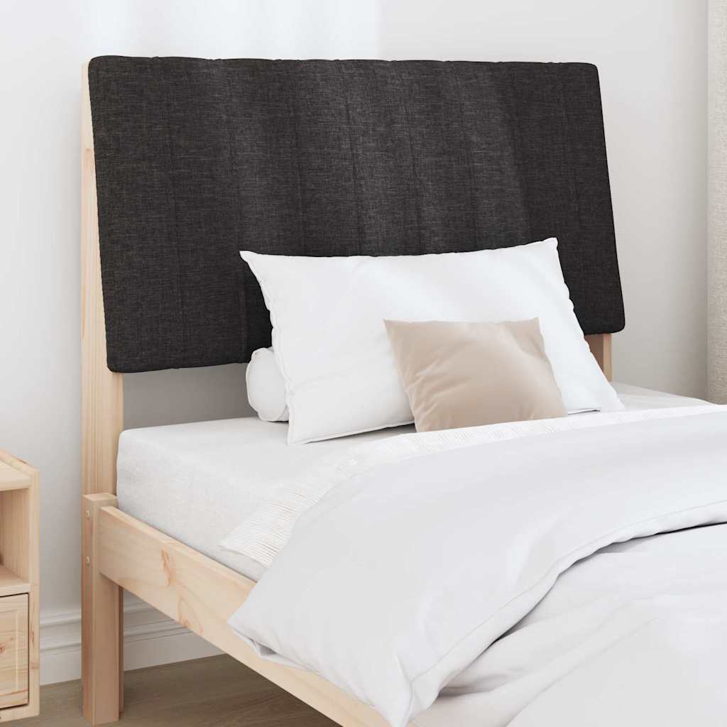 vidaXL Gepolstertes Kopfteil Schwarz 90 cm Massives Kiefernholz