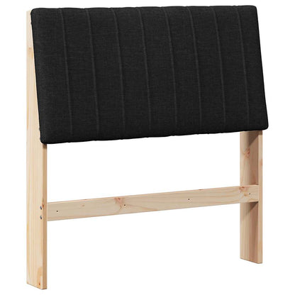vidaXL Gepolstertes Kopfteil Schwarz 90 cm Massives Kiefernholz