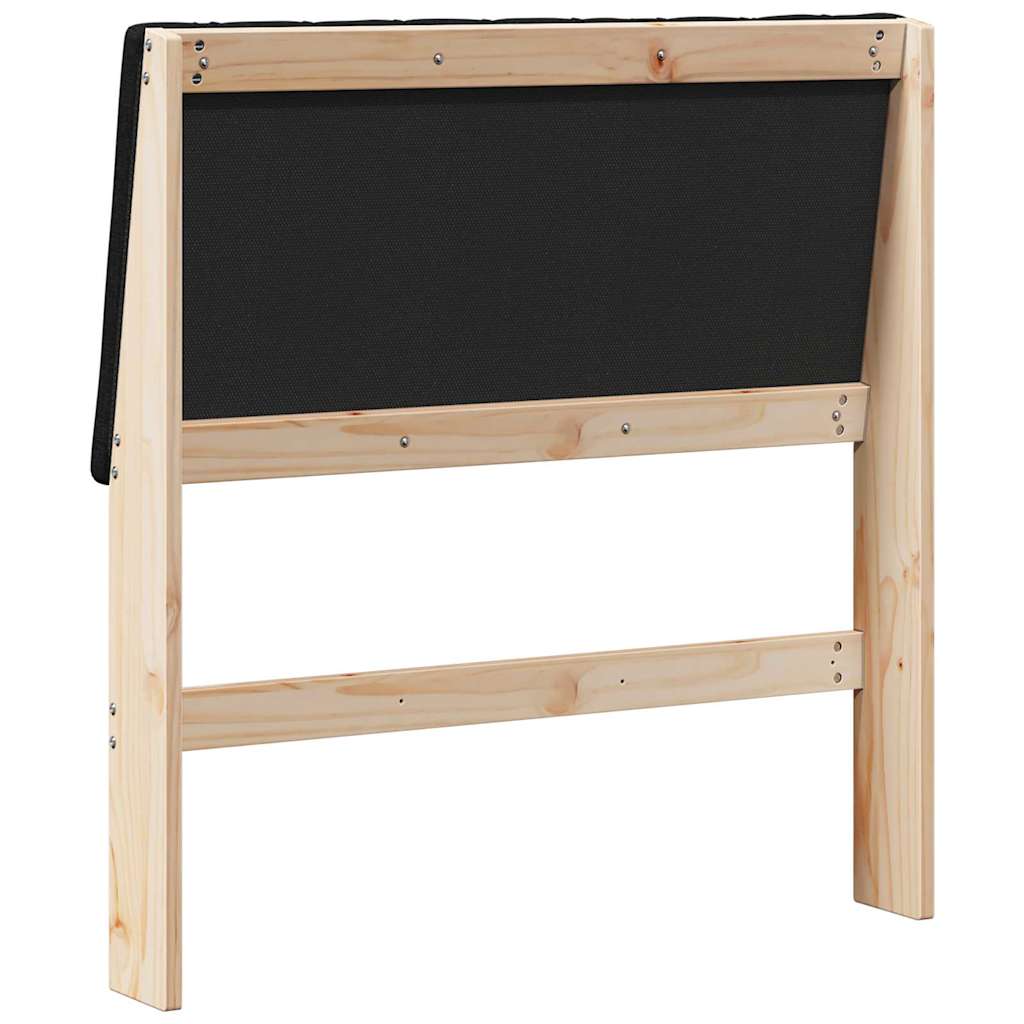 vidaXL Gepolstertes Kopfteil Schwarz 90 cm Massives Kiefernholz