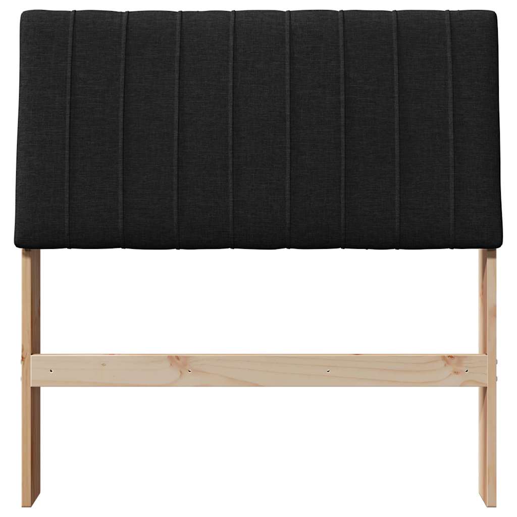 vidaXL Gepolstertes Kopfteil Schwarz 90 cm Massives Kiefernholz