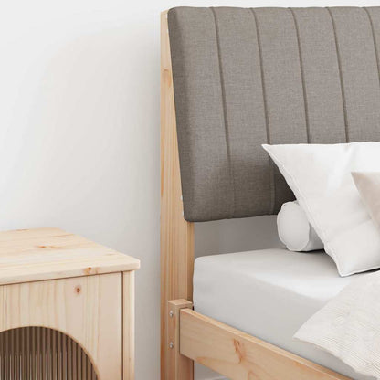 vidaXL Gepolstertes Kopfteil Taupe 90 cm Massives Kiefernholz