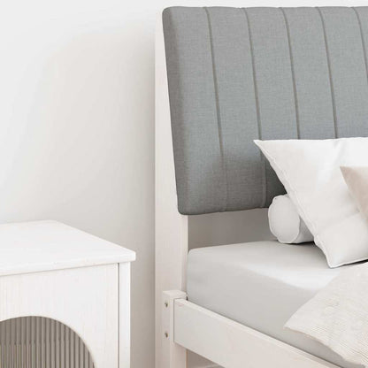 Gepolstertes Kopfteil Hellgrau 90 cm Massives Kiefernholz