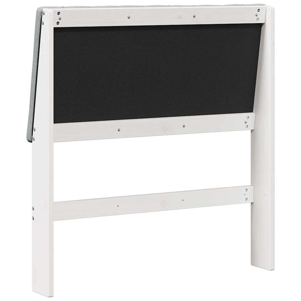 Gepolstertes Kopfteil Hellgrau 90 cm Massives Kiefernholz