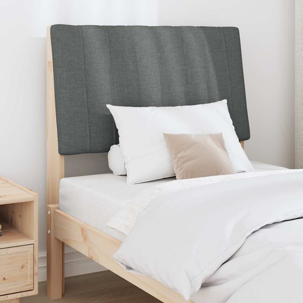 vidaXL Gepolstertes Kopfteil Dunkelgrau 80 cm Massives Kiefernholz