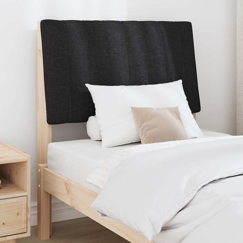 vidaXL Gepolstertes Kopfteil Schwarz 80 cm Massives Kiefernholz