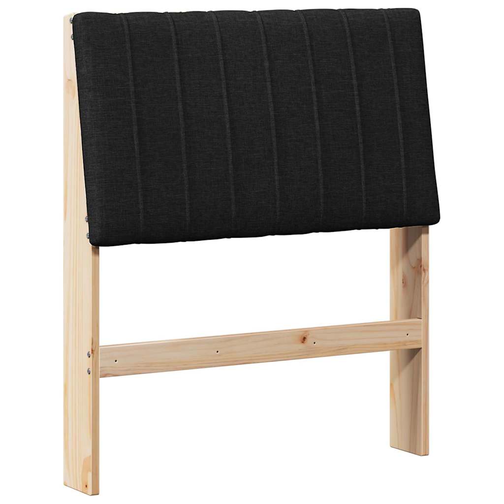 vidaXL Gepolstertes Kopfteil Schwarz 80 cm Massives Kiefernholz