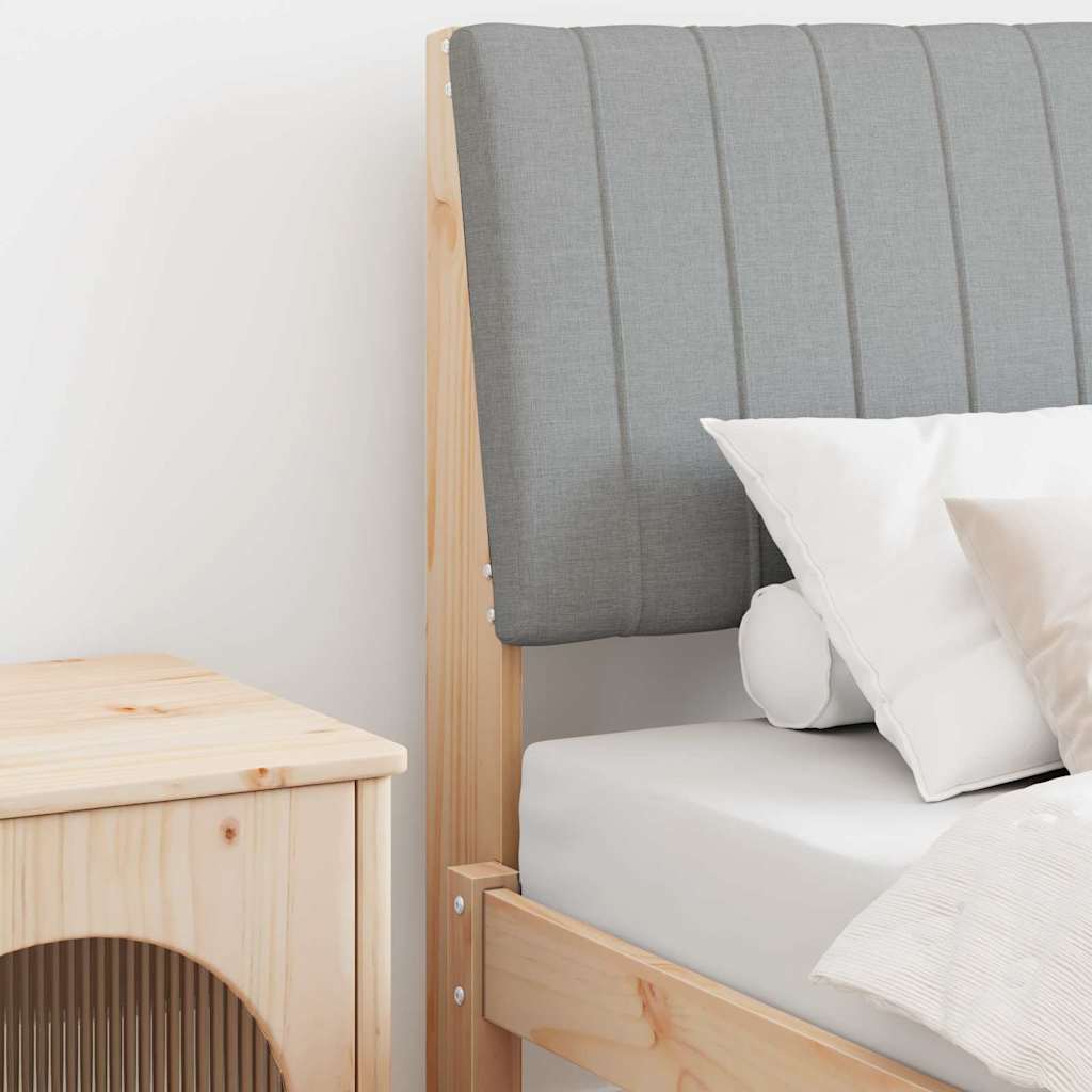 Gepolstertes Kopfteil Hellgrau 75 cm Massives Kiefernholz