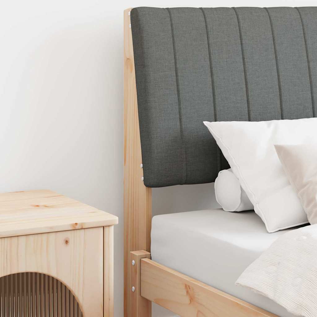 Gepolstertes Kopfteil Dunkelgrau 75 cm Massives Kiefernholz