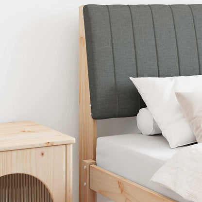 Gepolstertes Kopfteil Dunkelgrau 75 cm Massives Kiefernholz