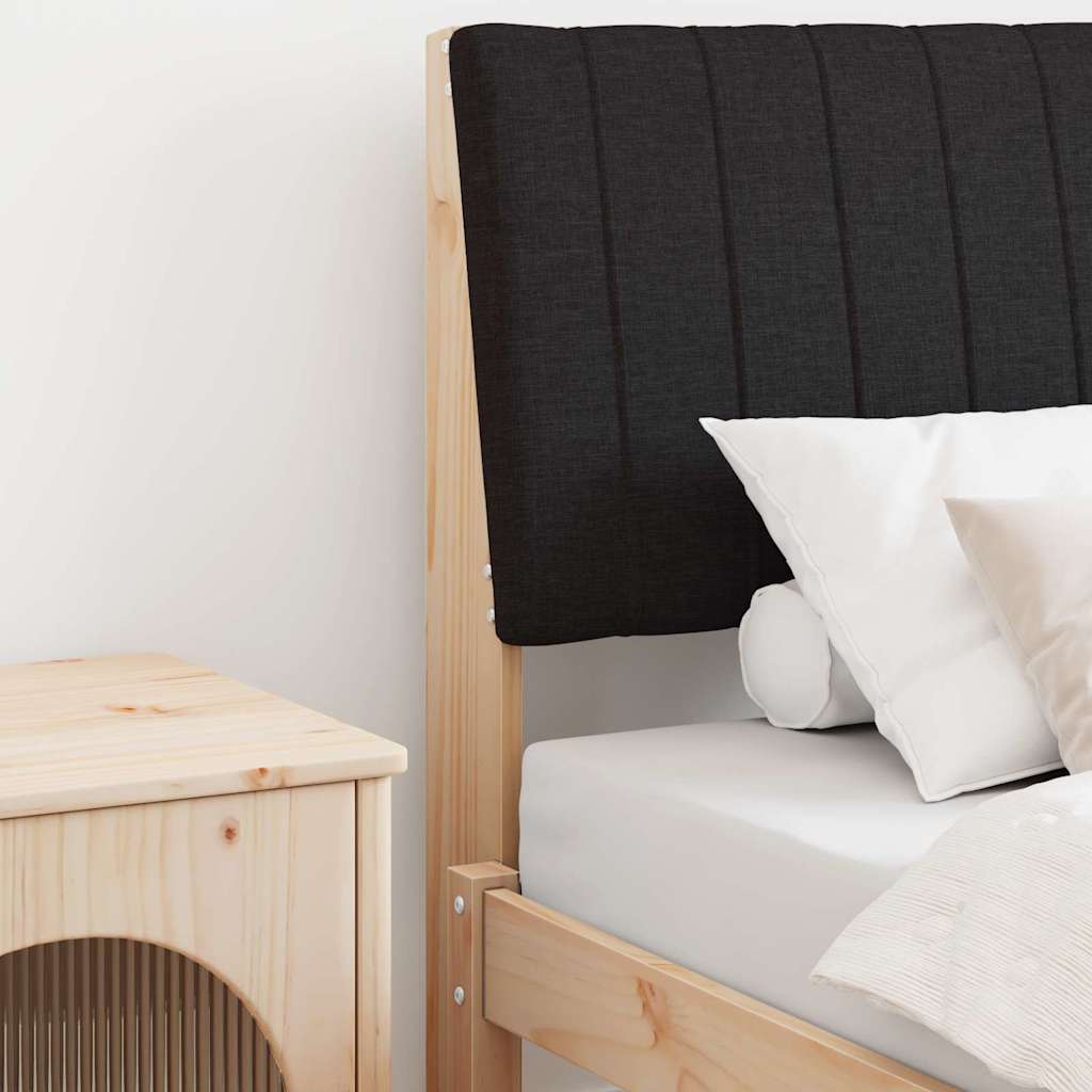 Gepolstertes Kopfteil Schwarz 75 cm Massives Kiefernholz