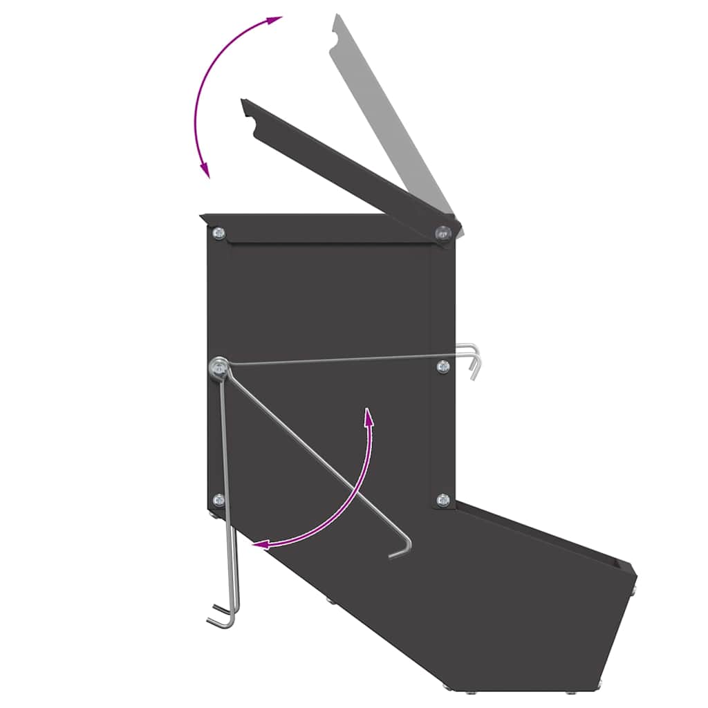 Kaninchenfütterer Schwarz 12,5 x 26 x 28,5 cm