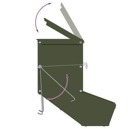 Kaninchenfütterer Olive Grün 12,5 x 26 x 28,5 cm