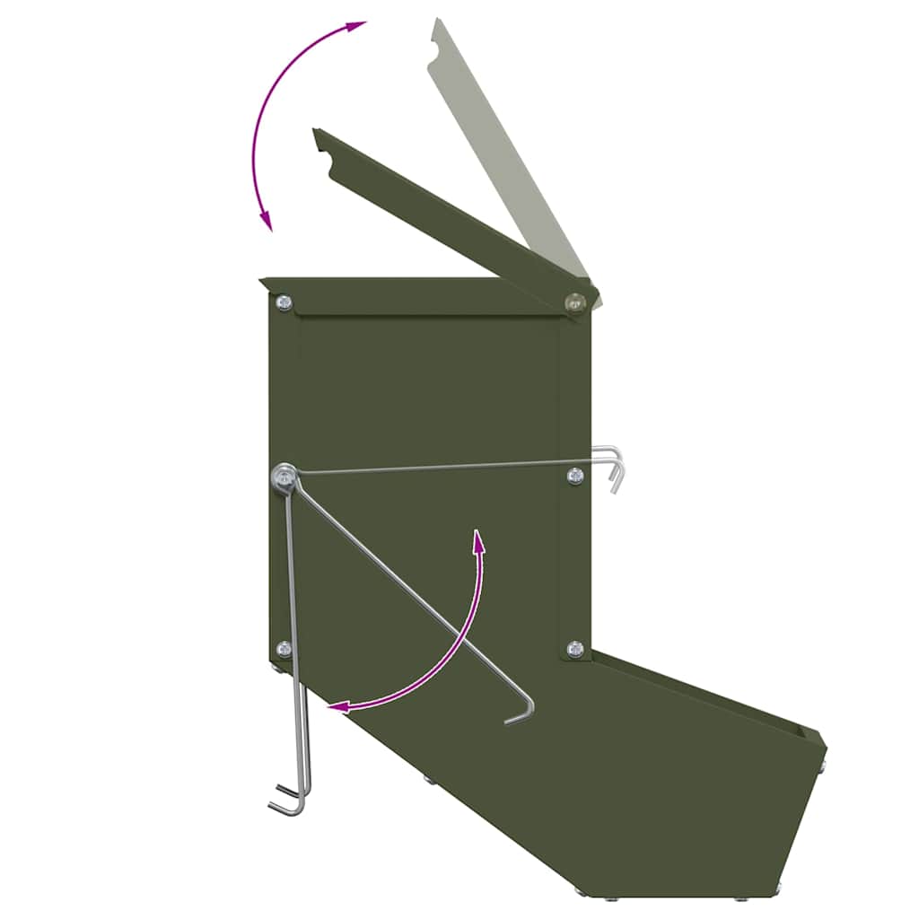 Kaninchenfütterer Olive Grün 17,5 x 26 x 28,5 cm