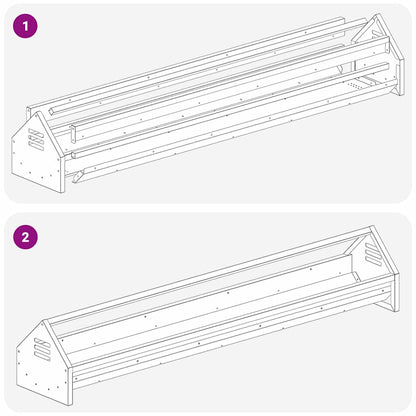 Hühnerfütterungsrinne Olive Grün 108 x 20,5 x 20 cm
