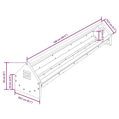 Hühnerfütterungsrinne Olive Grün 108 x 20,5 x 20 cm