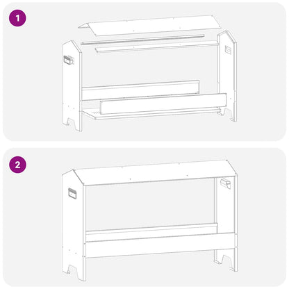 Hühnerfütterungsrinne Schwarz 81 x 32 x 53,5 cm