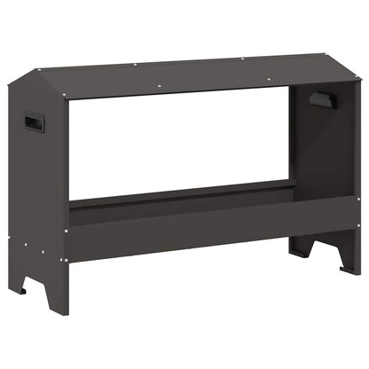 Hühnerfütterungsrinne Schwarz 81 x 32 x 53,5 cm