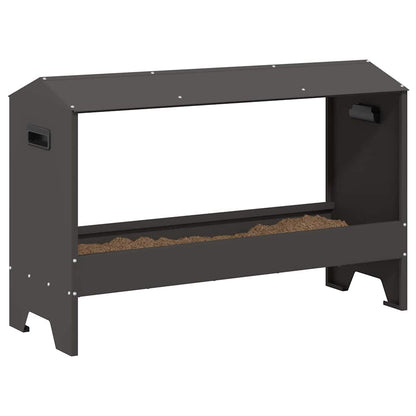 Hühnerfütterungsrinne Schwarz 81 x 32 x 53,5 cm