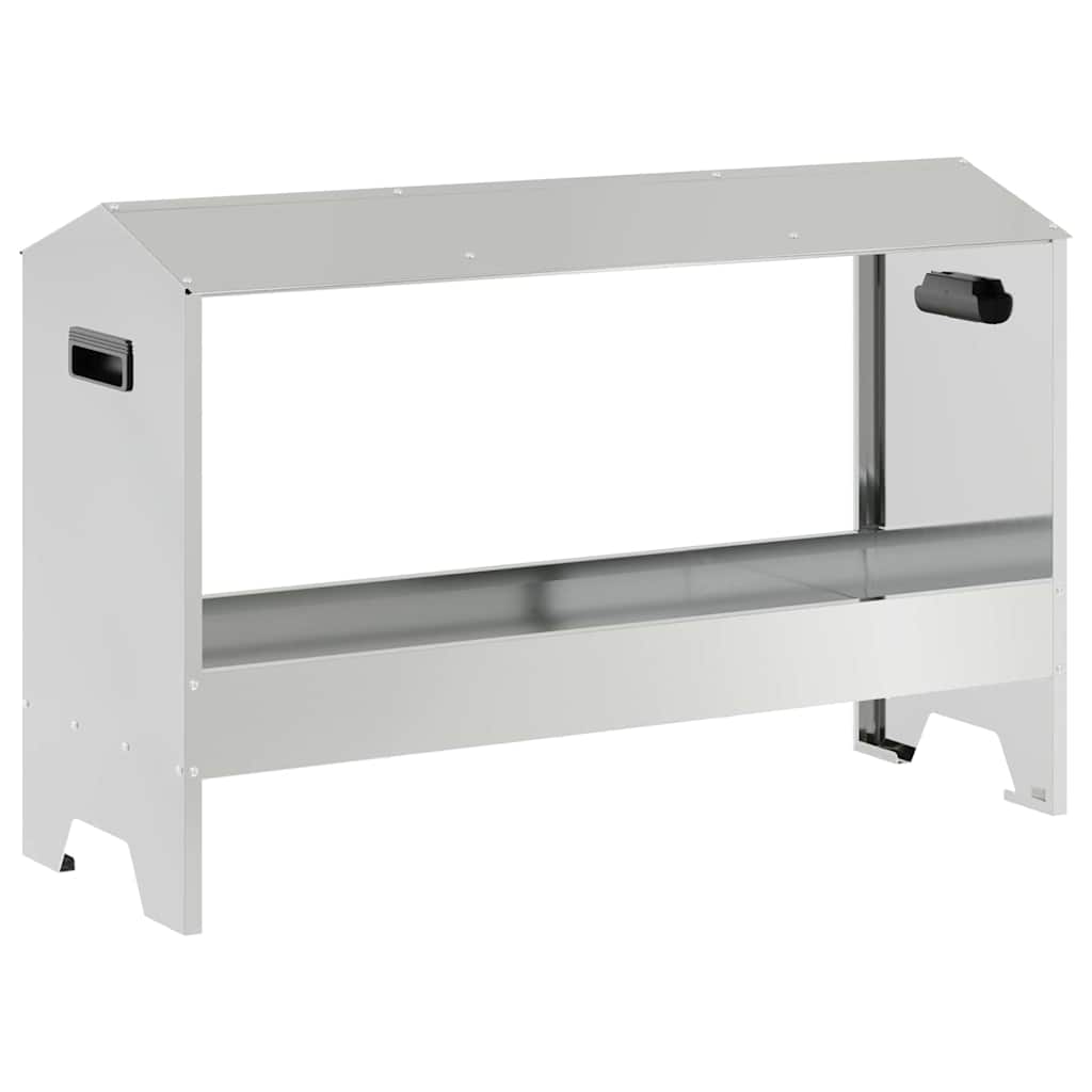 Hühnerfütterungsrinne Silber 81 x 32 x 53,5 cm Verzinkter Stahl
