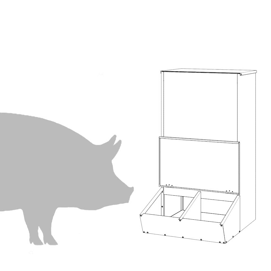 Schweinfutterspender Schwarz 55 x 51 x 91,5 cm