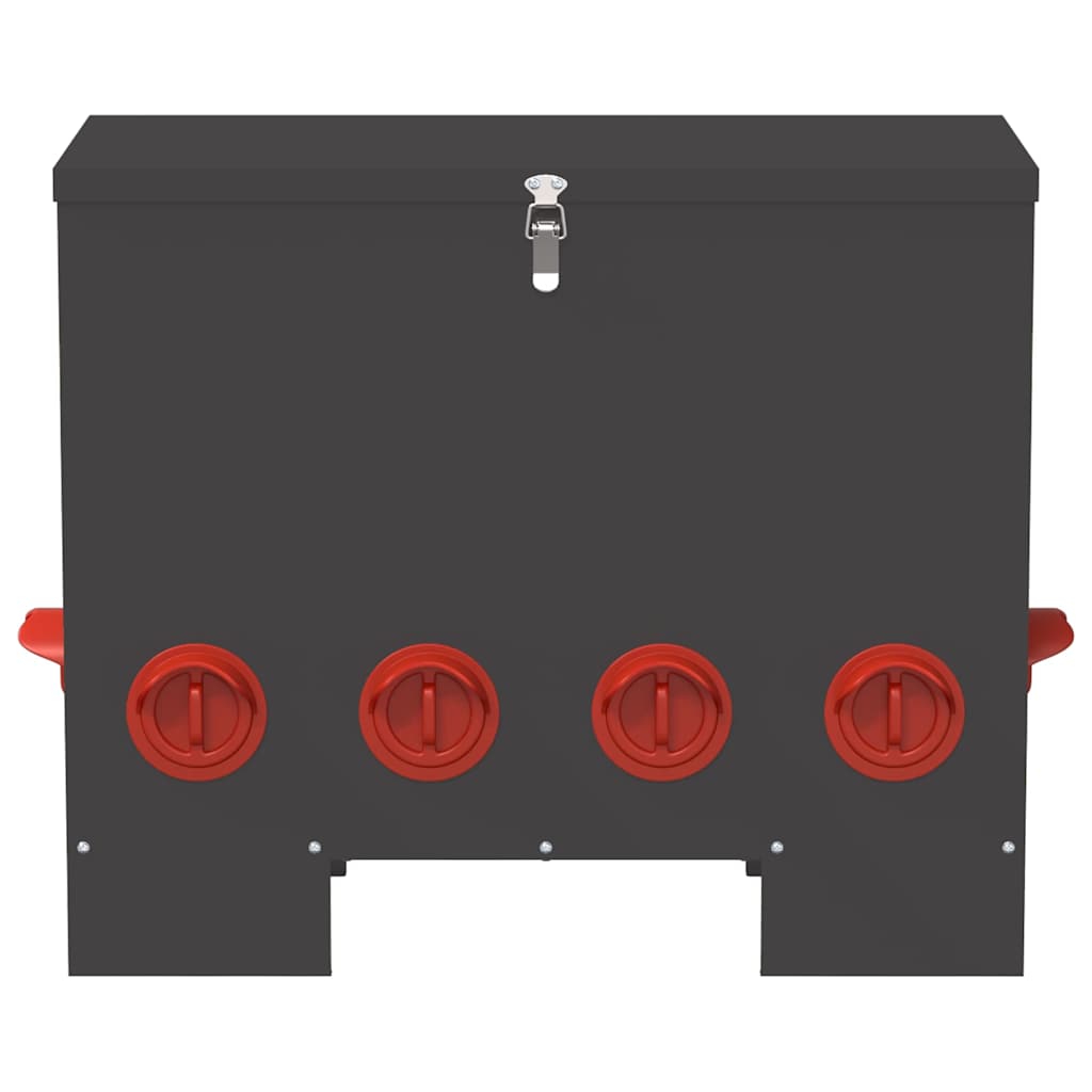 Hühnerfütterer Schwarz 60,5 x 29 x 51 cm Kaltgewalzter Stahl