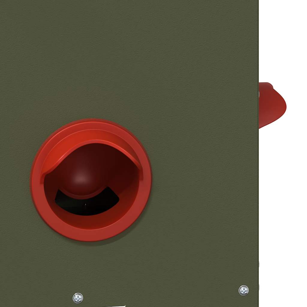 Hühnerfütterer Olive Grün 40,5 x 25 x 38 cm Kaltgewalzter Stahl