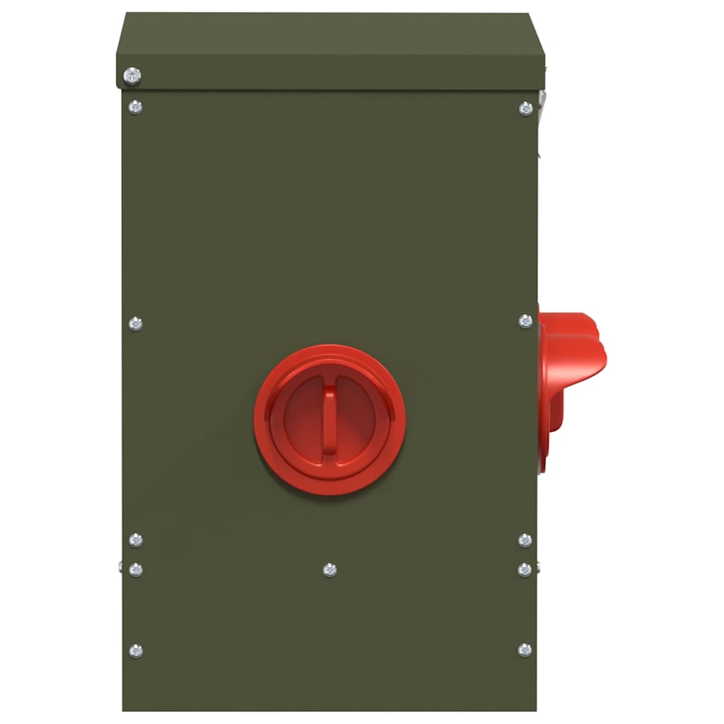 Hühnerfütterer Olive Grün 40,5 x 25 x 38 cm Kaltgewalzter Stahl