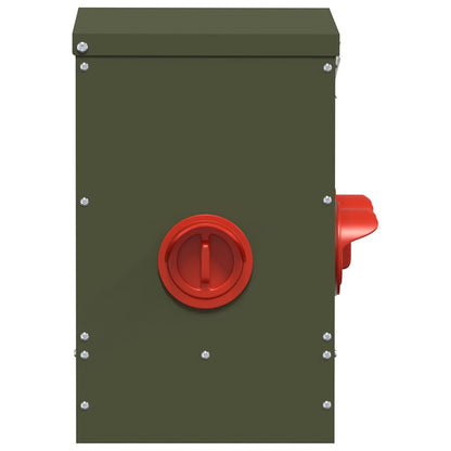 Hühnerfütterer Olive Grün 40,5 x 25 x 38 cm Kaltgewalzter Stahl