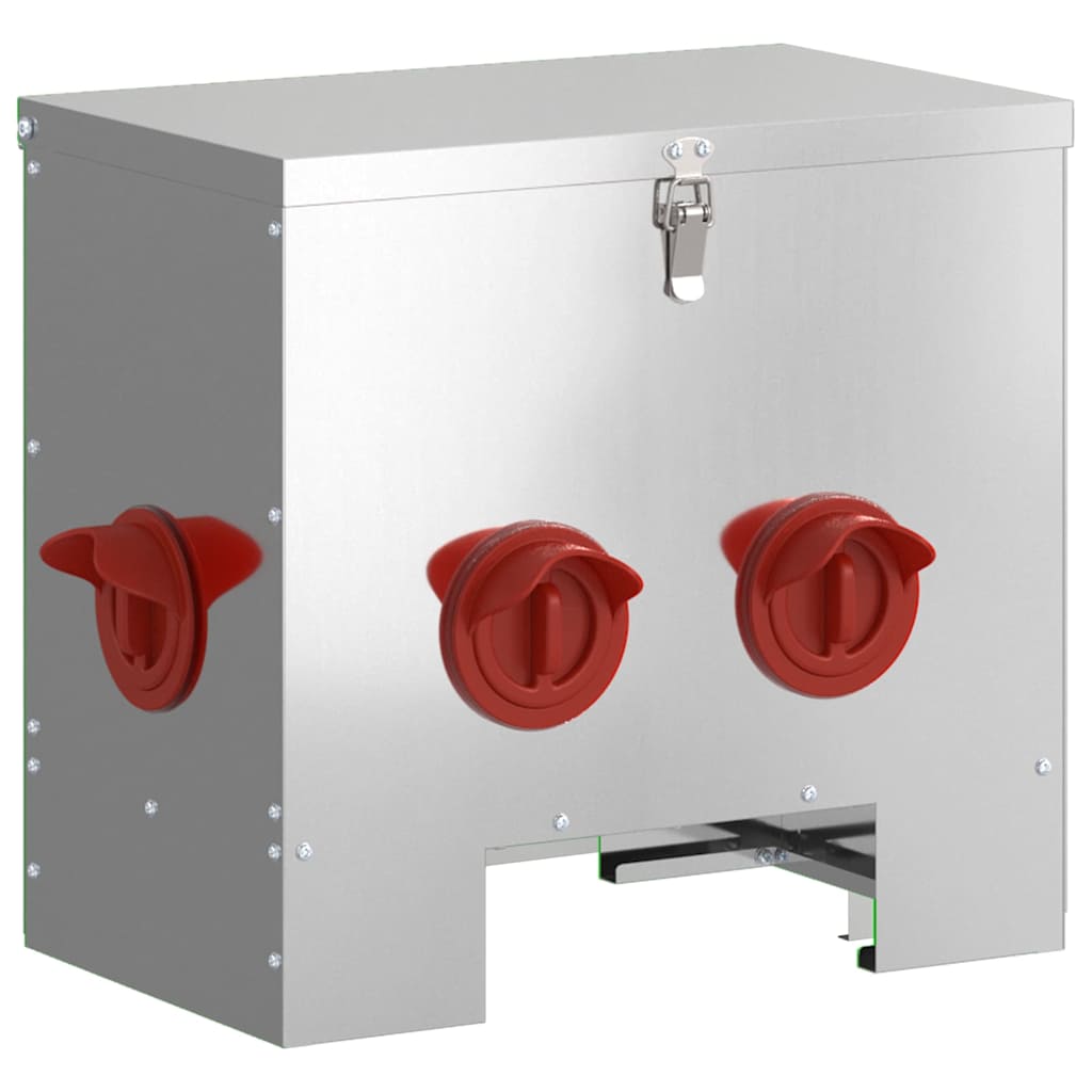 Hühnerfütterer Silber 40,5 x 25 x 38 cm Verzinkter Stahl