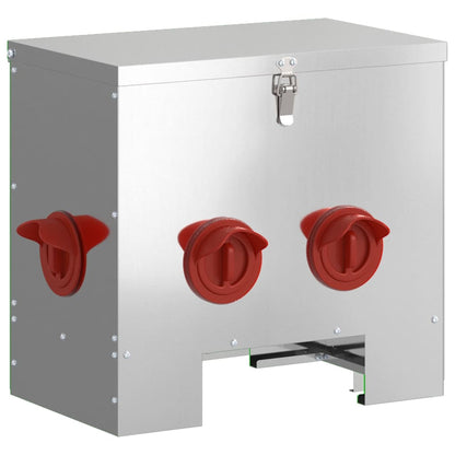 Hühnerfütterer Silber 40,5 x 25 x 38 cm Verzinkter Stahl