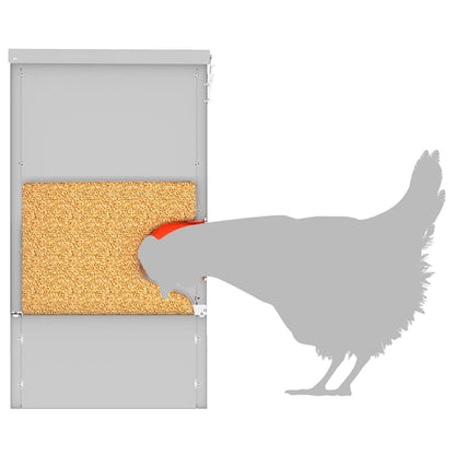 Hühnerfütterer Silber 40,5 x 25 x 38 cm Verzinkter Stahl