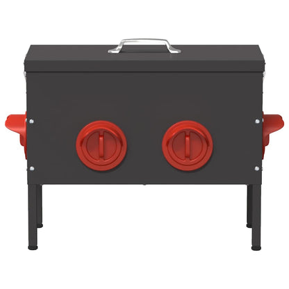 Hühnerfütterer Schwarz 41,5 x 20,5 x 33 cm Kaltgewalzter Stahl