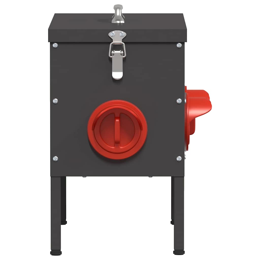 Hühnerfütterer Schwarz 41,5 x 20,5 x 33 cm Kaltgewalzter Stahl