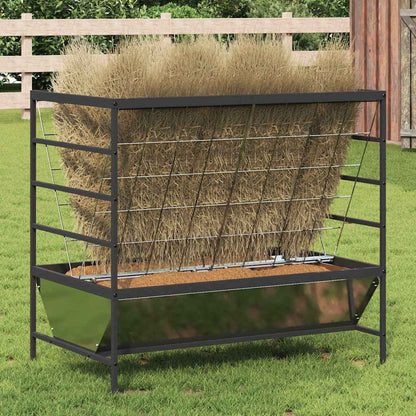 vidaXL Viehfutterspender Silber 100 x 60 x 90 cm Verzinkter Stahl