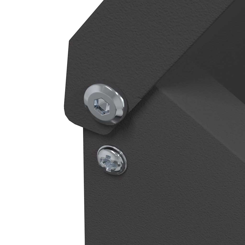 Hühnerfütterer Schwarz 21 x 16 x 33 cm Kaltgewalzter Stahl