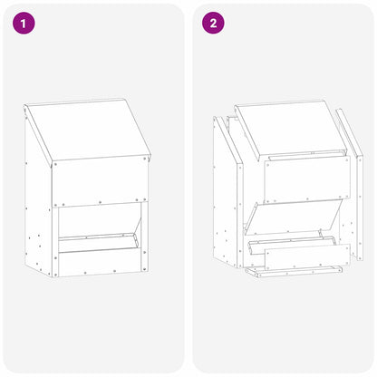 Hühnerfütterer Schwarz 21 x 16 x 33 cm Kaltgewalzter Stahl