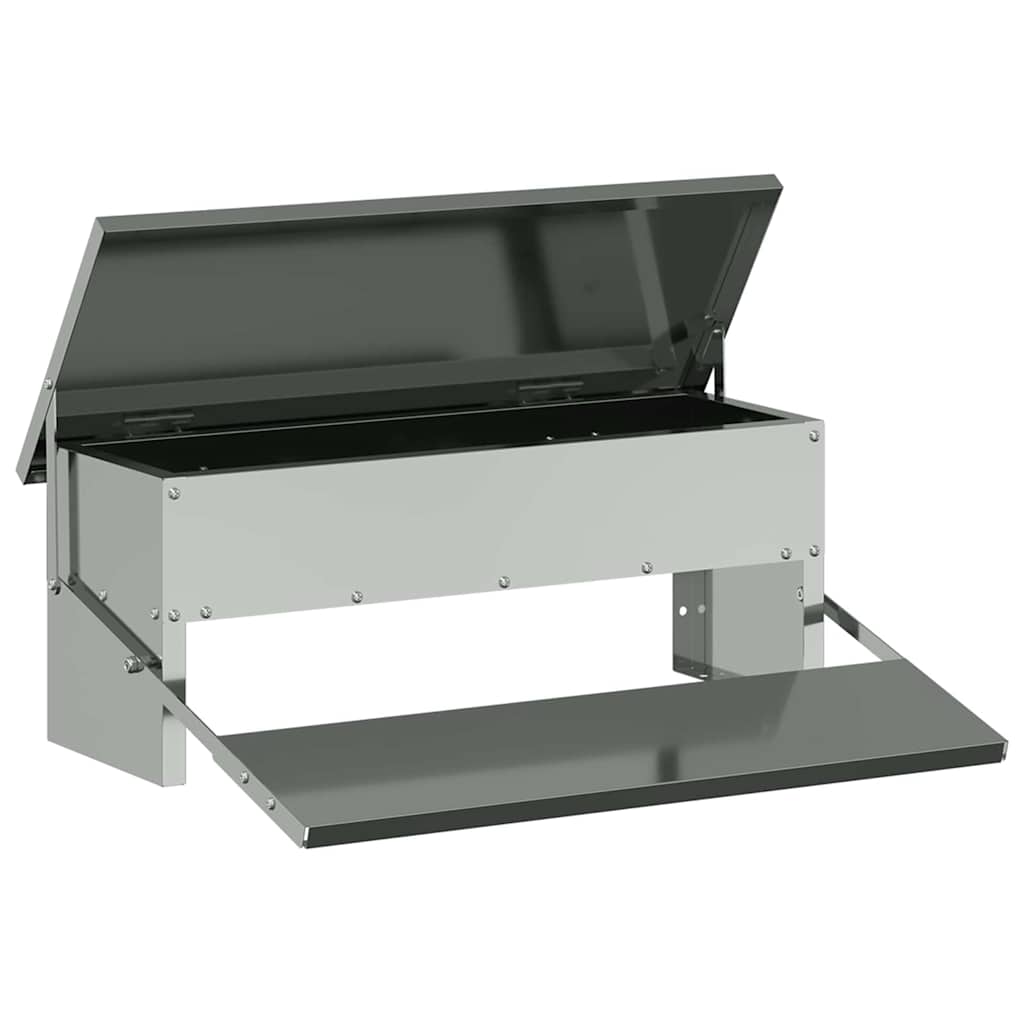 Hühnertretfeeder Silber 48,5 x 39,5 x 19 cm Verzinkter Stahl