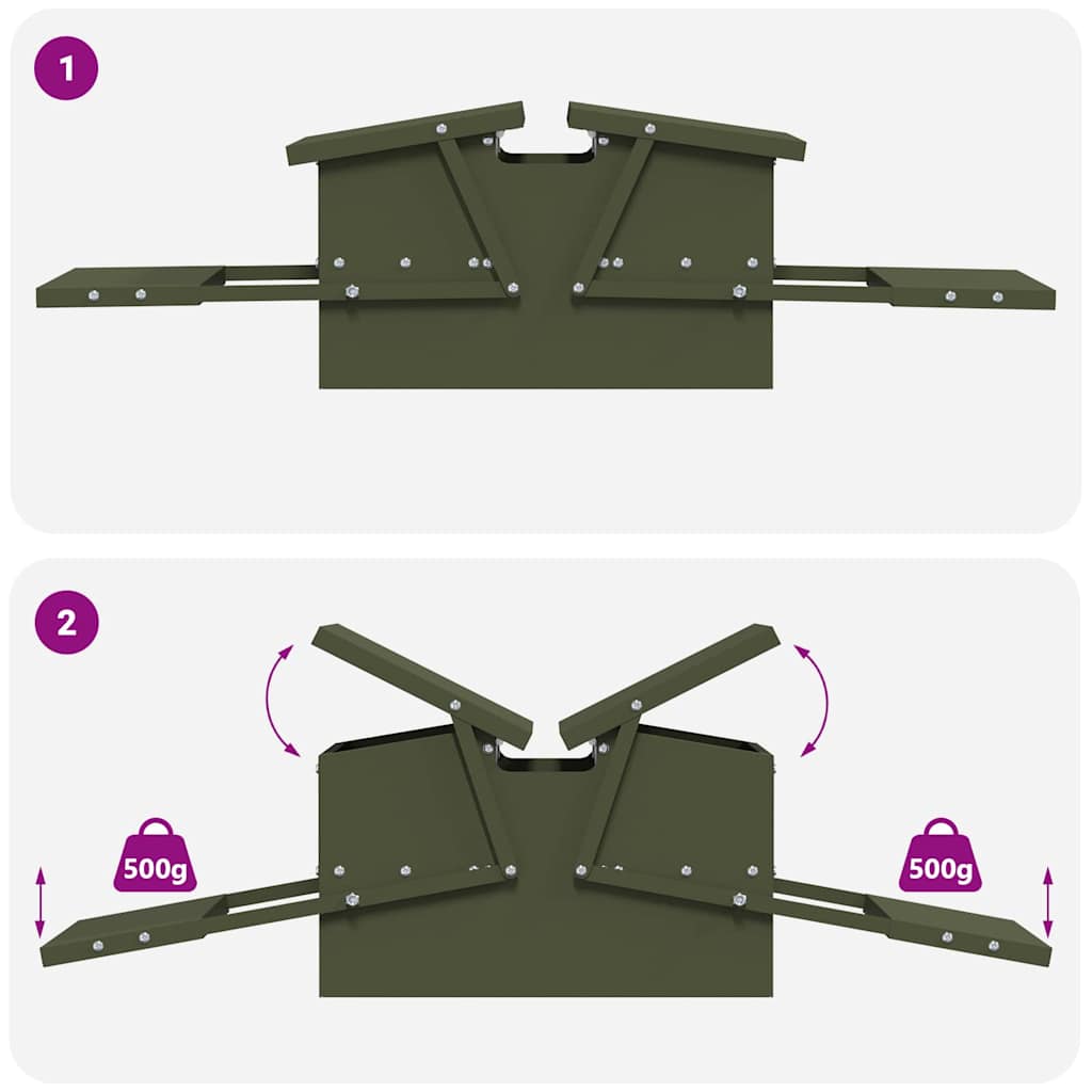 Hühnertretfeeder Olive Grün 75 x 53 x 20,5 cm