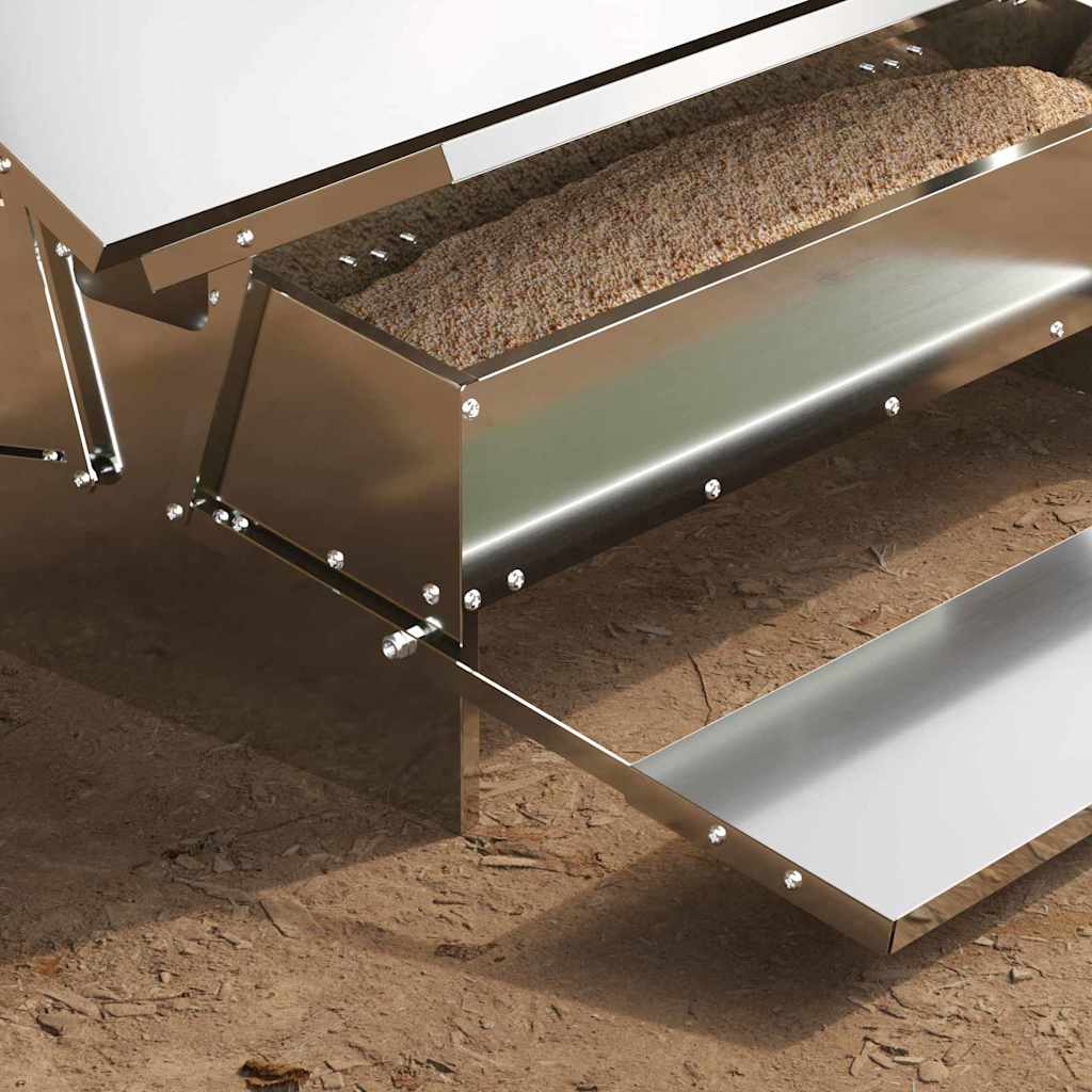 Hühnertretfeeder Silber 75 x 53 x 20,5 cm Verzinkter Stahl