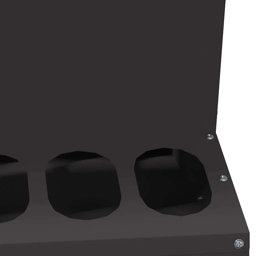 Hühnerfütterer Schwarz 40 x 40 x 45 cm Kaltgewalzter Stahl